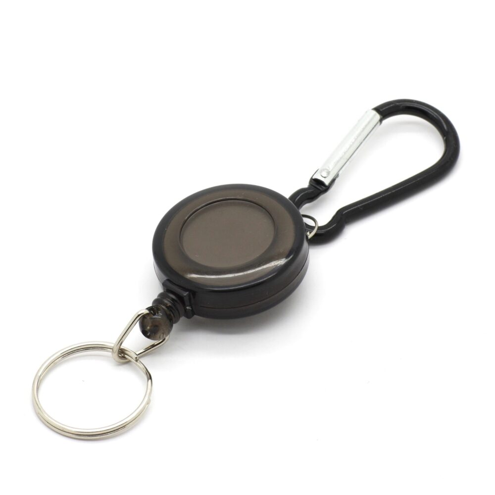 Porte-clés mousqueton en métal noir